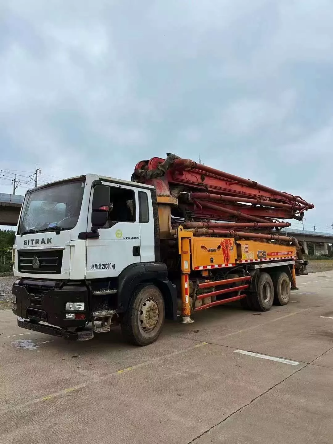 2014 Sany-Sitrak 38m truck mounted concrete pump